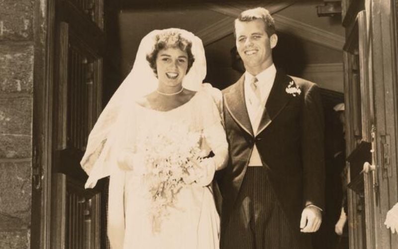 Ethel and Robert F Kennedy on their wedding day. (John F. Kennedy Library Foundation)