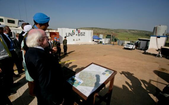 President of Ireland Michael D. Higgins visiting Camp Shamrock in 2015. (RollingNews.ie)