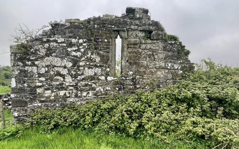 The striking candle-stone sculpted window of Keenaghan Abbey. (Michael Pagano)