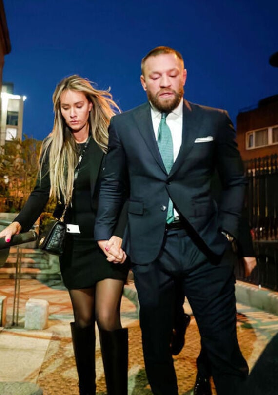 Conor McGregor leaves the High Court on Nov. 22. with girlfriend Dee Devlin, after he was found liable in a High Court civil case for the sexual assault of Nikita Hand in a Dublin hotel in December 2018.  Credit: RollingNews.ie