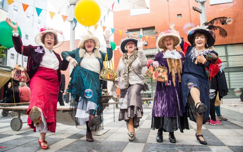 Lady revellers at Bloomsday in Dublin. (James Joyce Centre)